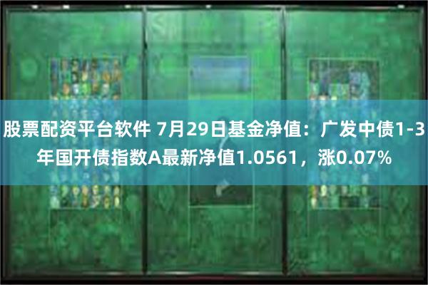 股票配资平台软件 7月29日基金净值：广发中债1-3年国开债指数A最新净值1.0561，涨0.07%