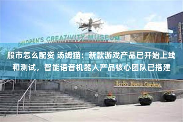 股市怎么配资 汤姆猫：新款游戏产品已开始上线和测试，智能语音机器人产品核心团队已搭建