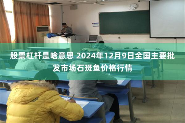 股票杠杆是啥意思 2024年12月9日全国主要批发市场石斑鱼价格行情