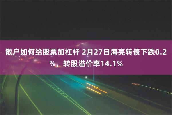 散户如何给股票加杠杆 2月27日海亮转债下跌0.2%，转股溢价率14.1%